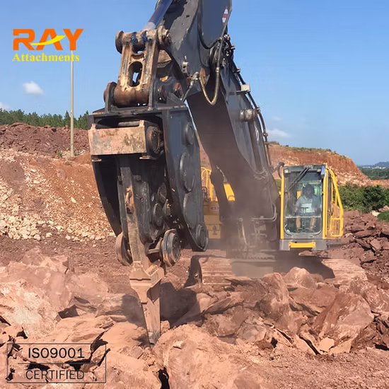 Ray Excavator に取り付けられた 2 つの偏心ギア付きバイブロ ロック リッパー
